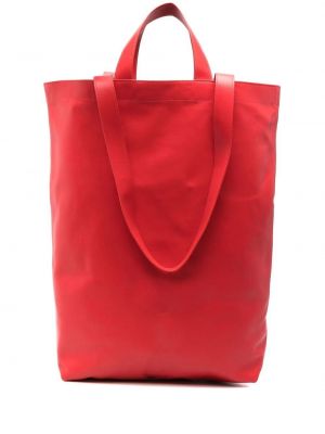 Oversize кожени шопинг чанта Marsell червено