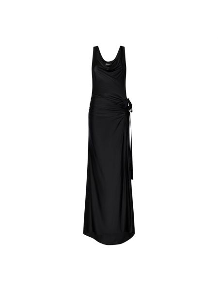 Czarna sukienka długa Paco Rabanne