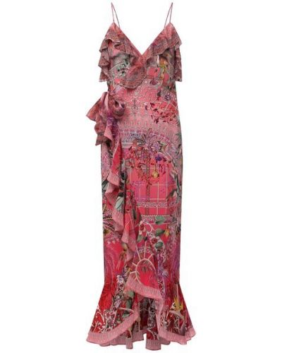 Шелковое платье Camilla, розовое
