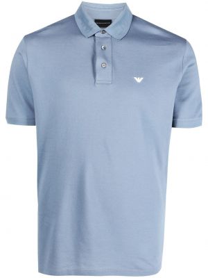 Poloskjorte med print Emporio Armani blå