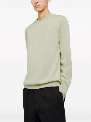 Vlněný svetr s kulatým výstřihem Jil Sander zelený