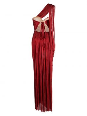 Plisuotas šilkinis vakarinė suknelė Maria Lucia Hohan raudona