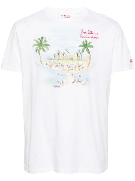 Koszulka bawełniana plażowa Mc2 Saint Barth biała