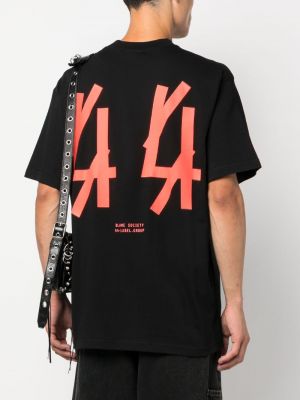 Tričko s potiskem s kulatým výstřihem 44 Label Group černé