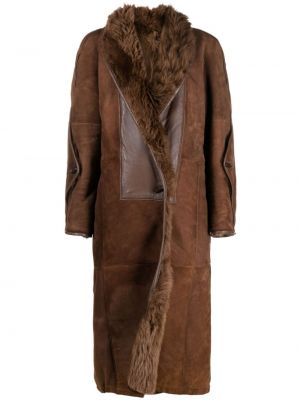 Palton de blană din piele de căprioară A.n.g.e.l.o. Vintage Cult maro