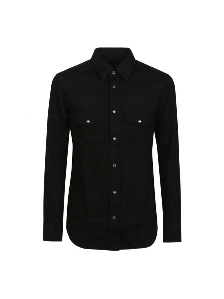 Czarna koszula jeansowa slim fit Tom Ford