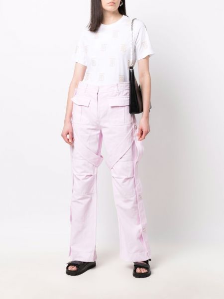 Cargo kalhoty s knoflíky Burberry růžové