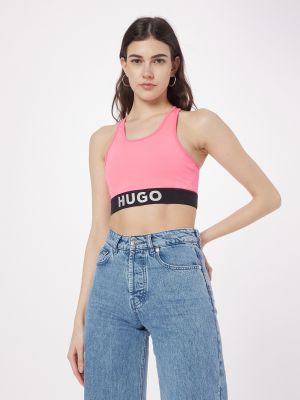 Slim fit priliehavý top Hugo ružová