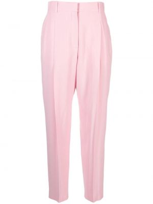 Плисирани панталон с висока талия Alexander Mcqueen розово