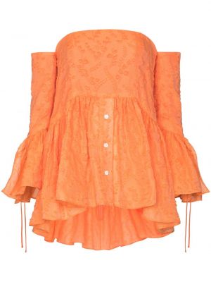 Blusa con volantes Rosie Assoulin naranja