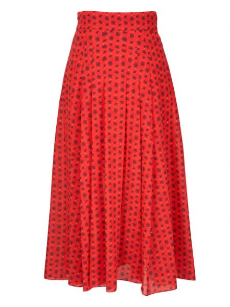 Květinové sukně s potiskem Akris červené