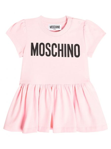 Trøje trykt bomuld jersey kjole for piger Moschino Kids pink