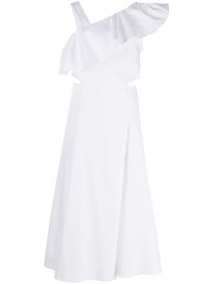 Sukienka z falbankami Veronica Beard biała