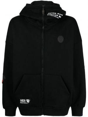 Pamučna hoodie s kapuljačom s patentnim zatvaračem Aape By *a Bathing Ape® crna