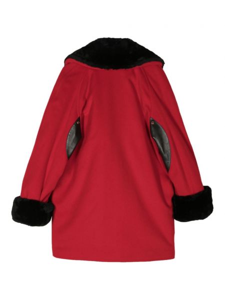 Długa kurtka z futerkiem Christian Dior Pre-owned czerwona