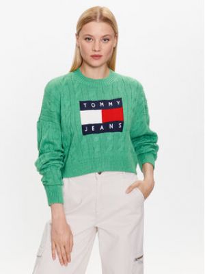 Sweter Tommy Jeans zielony