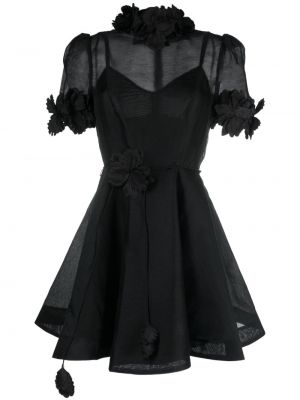 Коктейлна рокля на цветя черно Zimmermann