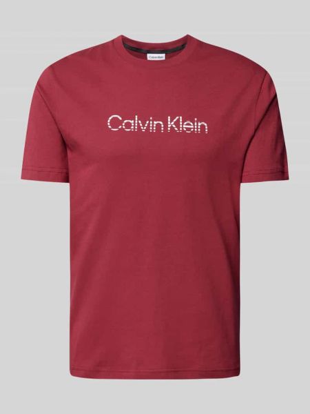Koszulka z nadrukiem Ck Calvin Klein bordowa