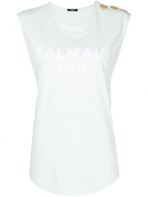 Тениска без ръкави с принт Balmain