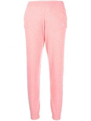 Pantaloni cu broderie din cașmir Sporty & Rich roz