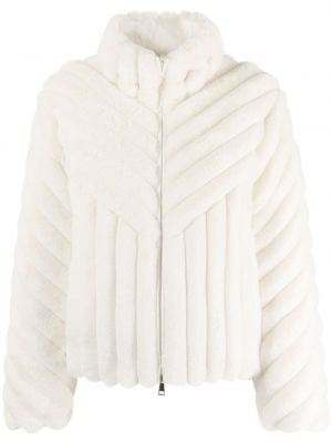 Pikowana aksamitna kurtka puchowa Moncler biała
