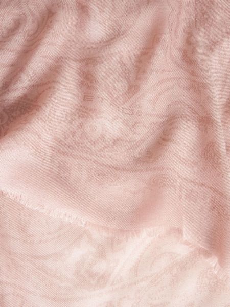 Žakárový šál s paisley potiskem Etro růžový