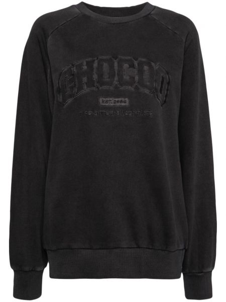 Broderet sweatshirt Chocoolate grå