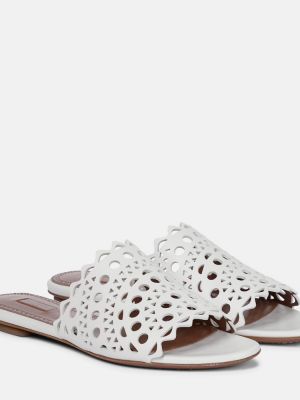 Leder sandale Alaã¯a weiß