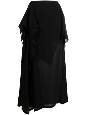 Asymetrické dlouhá sukně Yohji Yamamoto černé