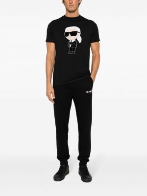 Sportovní kalhoty s výšivkou Karl Lagerfeld černé