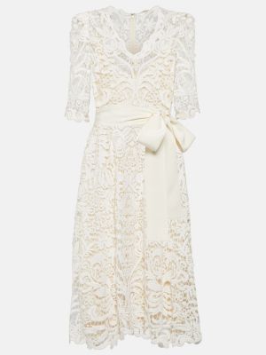 Μίντι φόρεμα με δαντέλα Elie Saab λευκό
