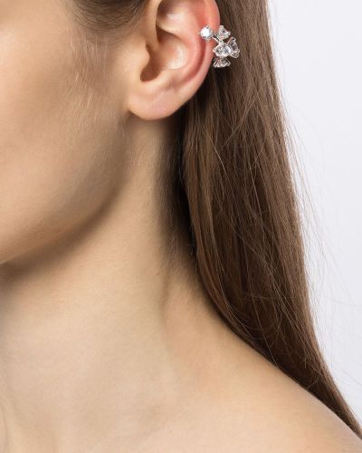Boucles d'oreilles à imprimé en cristal E.m. argenté