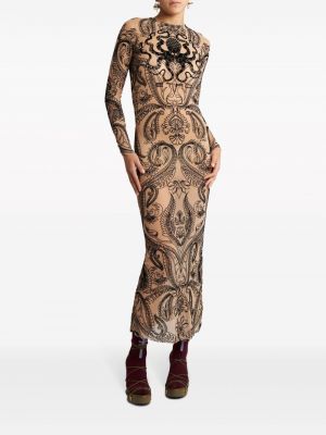 Vakarinė suknelė iš tiulio su paisley raštu Etro