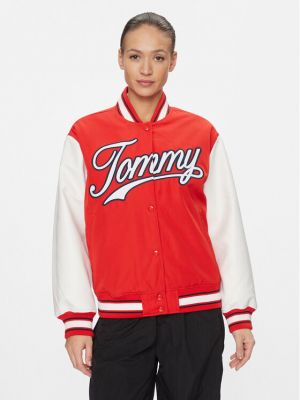 Džínová bunda relaxed fit Tommy Jeans červená