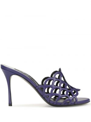 Papuci tip mules din piele Sergio Rossi violet