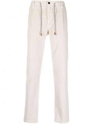 Панталон от рипсено кадифе slim Eleventy бяло