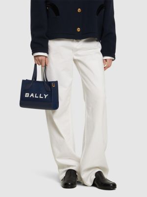 Bolso shopper de algodón Bally azul