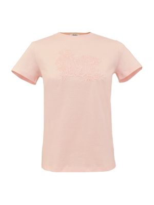 Haftowana koszulka w kwiatki Max Mara różowa