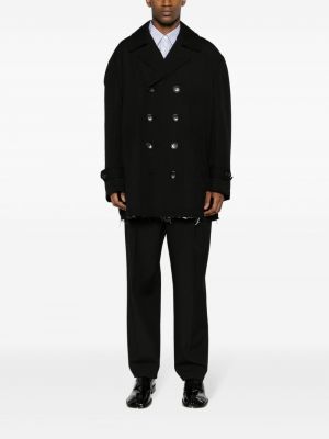 Płaszcz z przetarciami Black Comme Des Garçons czarny