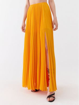 Plisovaná voľná priliehavá dlhá sukňa Patrizia Pepe oranžová