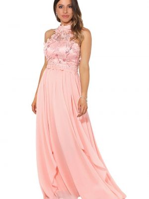 Кружевное длинное платье Krisp розовое