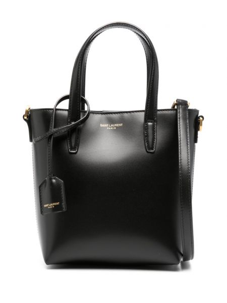 Læder shopping bag Saint Laurent sort