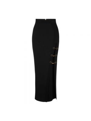 Długa spódnica na guziki z wiskozy Elisabetta Franchi czarna