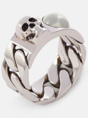 Gyűrű gyöngyökkel Alexander Mcqueen ezüstszínű