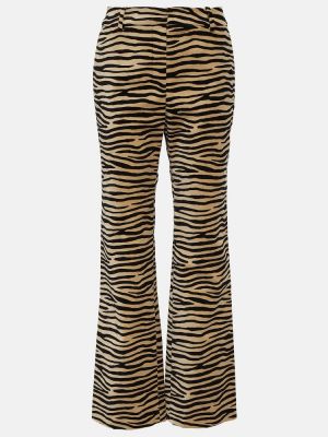 Памучни прав панталон с принт с тигров принт Paco Rabanne