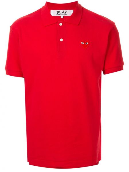 Polo krekls ar izšuvumiem Comme Des Garçons Play sarkans