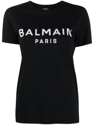 T-shirt con stampa Balmain Nero