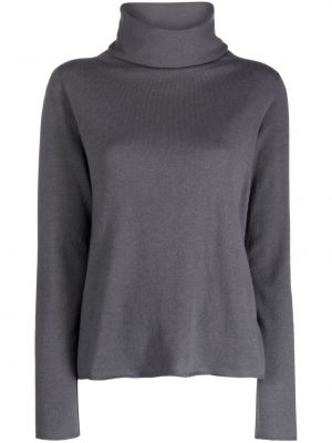 Копринен вълнен пуловер Le Tricot Perugia сиво