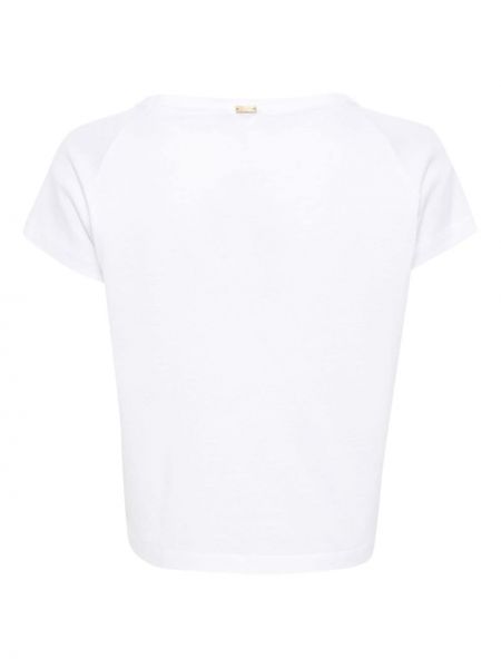 Koszulka bawełniana koronkowa Herno biała