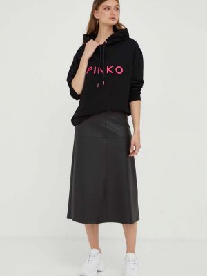Bluza z kapturem bawełniana Pinko czarna